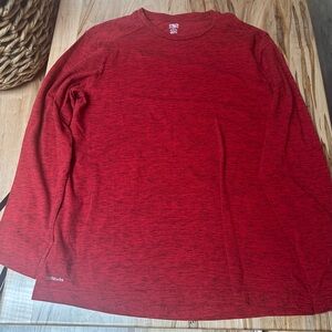 Athletic Works Men's Heathered Red Long Sleeve Tee